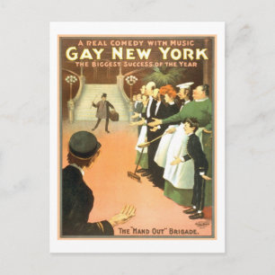 Carte Postale Poster du Théâtre vintage Gay New York