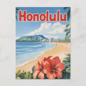 Carte Postale Poster du Vintage voyage Aloha Honolulu (Devant)