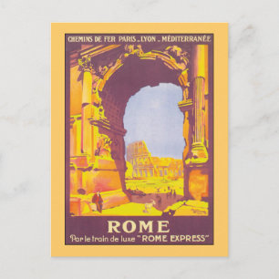 Carte Postale Poster du Vintage voyage de l'Express de Rome