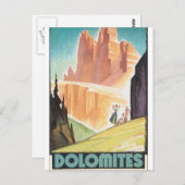 Carte Postale Poster du Vintage voyage Dolomites (Devant / Derrière)