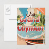 Carte Postale Poster du Vintage voyage Grand Cayman (Devant / Derrière)