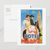 Carte Postale Poster du Vintage voyage Hotel Madrid (Devant / Derrière)