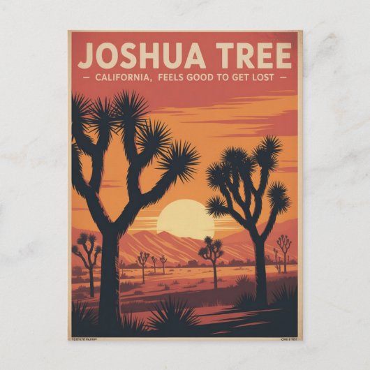 Carte Postale Poster du Vintage voyage Joshua Tree (Devant)