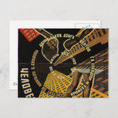 Carte Postale Poster d'un homme avec une caméra de cinéma (Devant / Derrière)