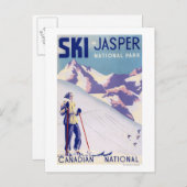 Carte Postale Poster d'une femme sur les pentes ouvertes (Devant / Derrière)
