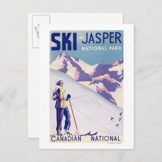 Carte Postale Poster d'une femme sur les pentes ouvertes (Devant / Derrière)