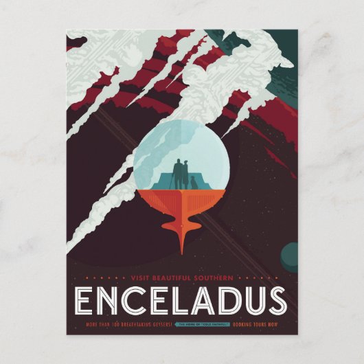 Carte Postale Poster Espace Rétro Mission Cassini À Saturne (Devant)