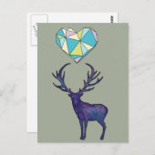 Carte Postale Poster Geo Deer Heart (Devant / Derrière)
