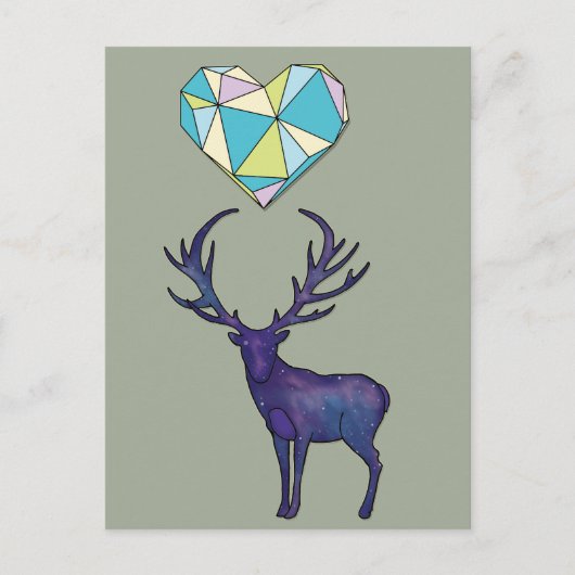 Carte Postale Poster Geo Deer Heart (Devant)
