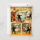 Carte Postale Poster magicien vintage (Devant / Derrière)