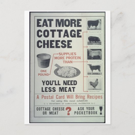 Carte Postale Poster Manger_Plus_Cottage_Cheese_Propaganda (Devant)