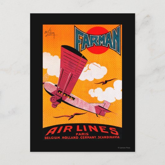 Carte Postale Poster Monoplane F-170 de Farman Brothers Airlines (Devant)