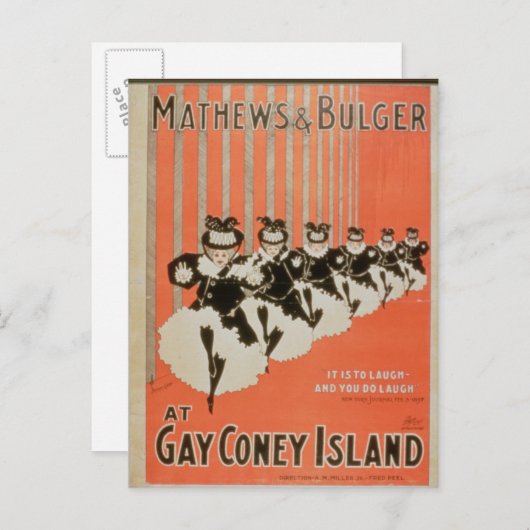 Carte Postale Poster pour 'Mathews & Bulger' à Gay Coney Island (Devant / Derrière)