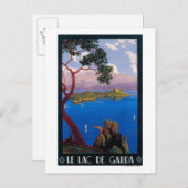 Carte Postale Poster promotionnel de voyage du lac de Garde (Devant / Derrière)