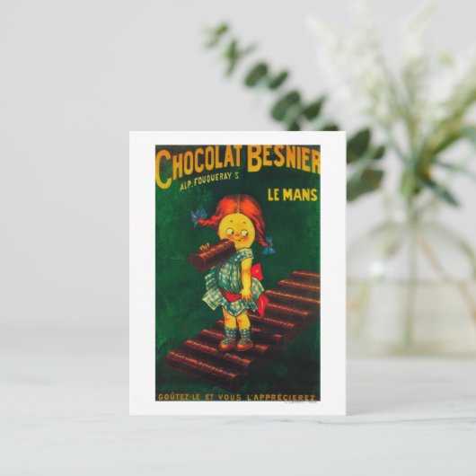 Carte Postale Poster promotionnel du chocolat Besnier (Debout devant)