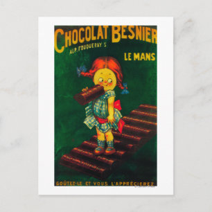 Carte Postale Poster promotionnel du chocolat Besnier