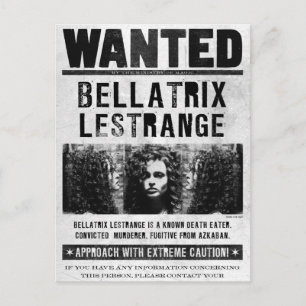 Carte Postale Poster Recherché Bellatrix Lestrange