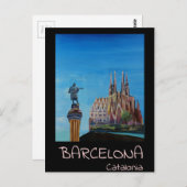 Carte Postale Poster Retro Barcelone (Devant / Derrière)