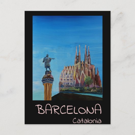 Carte Postale Poster Retro Barcelone (Devant)