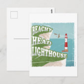 Carte Postale Poster rétro du phare à tête de plage (Devant / Derrière)