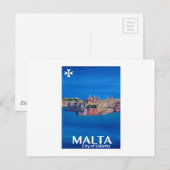 Carte Postale Poster rétro Malte La Valette - Ville des Chevalie (Devant / Derrière)