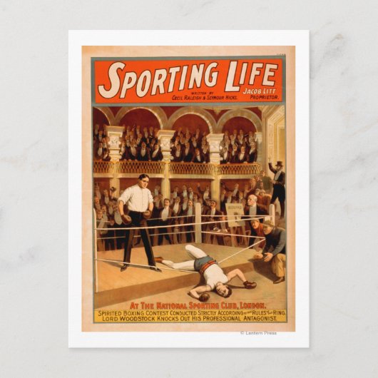Carte Postale Poster "Sporting Life" Boxe Théâtre (Devant)
