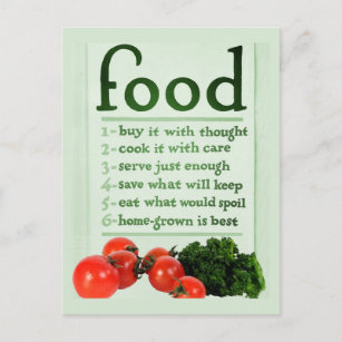 Carte Postale Poster sur les aliments vintages
