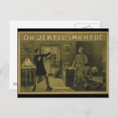 Carte Postale Poster théâtral Dr Jekyll et M. Hyde 1880 (Devant / Derrière)