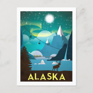 Carte Postale Poster vintage Alaska Travel