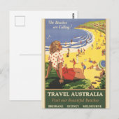 Carte Postale Poster vintage australien (Devant / Derrière)