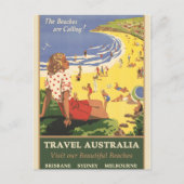 Carte Postale Poster vintage australien (Devant)