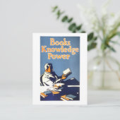 Carte Postale Poster vintage "Books Knowledge Power" (Debout devant)