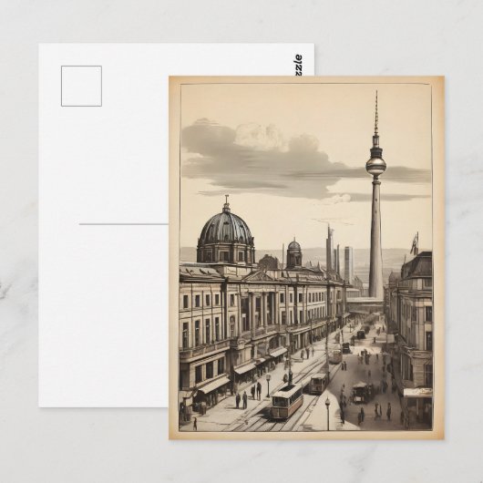 Carte Postale Poster vintage de Berlin (Devant / Derrière)