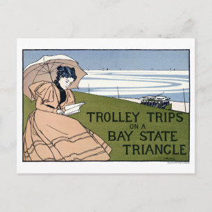Carte Postale Poster vintage de chariot Boston restauré