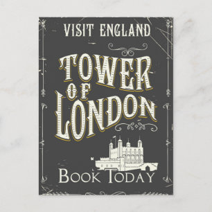 Carte Postale Poster vintage de la Tour de Londres Angleterre