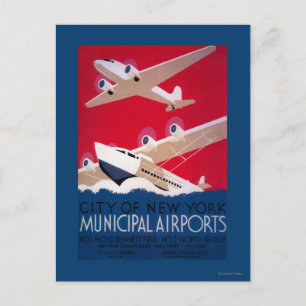 Carte Postale Poster vintage de l'aéroport municipal de New York