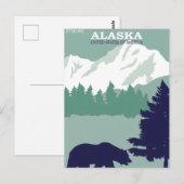 Carte Postale Poster vintage de l'Alaska (Devant / Derrière)
