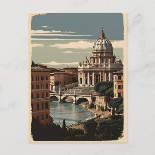 Carte Postale Poster vintage de Rome (Devant)