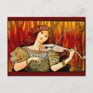 Carte Postale Poster vintage de violon de musique Lecons