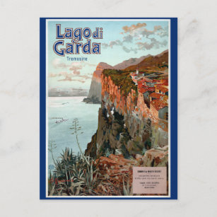 Carte Postale Poster vintage du lac de Garde Lago di Garda