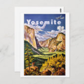 Carte Postale Poster vintage du parc national Yosemite (Devant / Derrière)