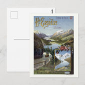 Carte Postale Poster vintage ferroviaire Engadin Suisse (Devant / Derrière)