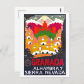 Carte Postale Poster vintage Granada Travel (Devant / Derrière)
