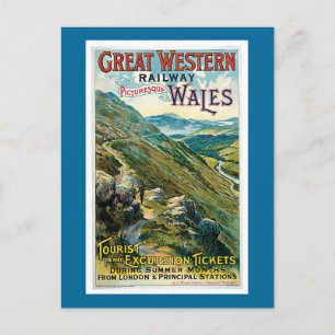 Carte Postale Poster vintage Great Western Railway Travel