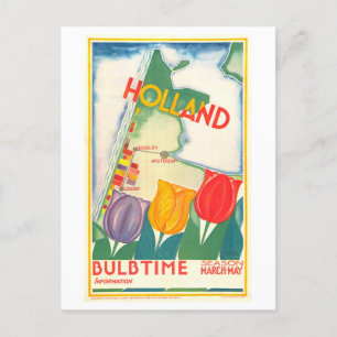 Carte Postale Poster vintage Holland/Pays-Bas Tulip Travel