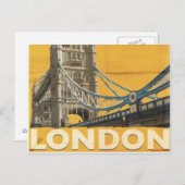 Carte Postale Poster vintage Londres (Devant / Derrière)