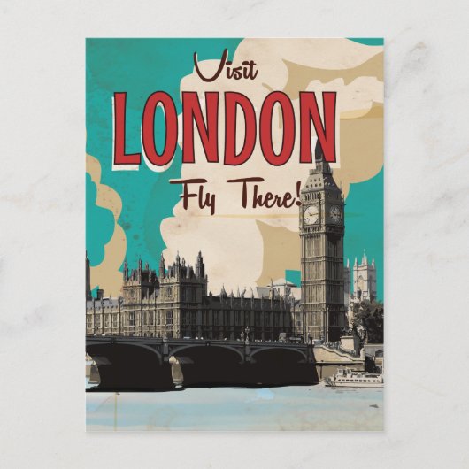 Carte Postale Poster vintage Londres Travel (Devant)