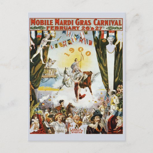 Carte Postale Poster vintage Mardi Gras (Devant)