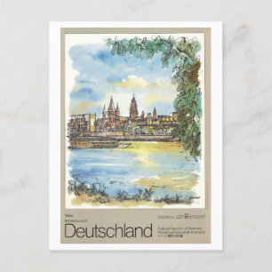 Carte Postale Poster vintage Mayz Allemagne Watercolor Travel