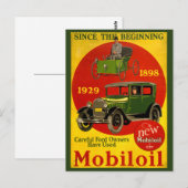 Carte Postale Poster vintage Mobiloil restauré (Devant / Derrière)